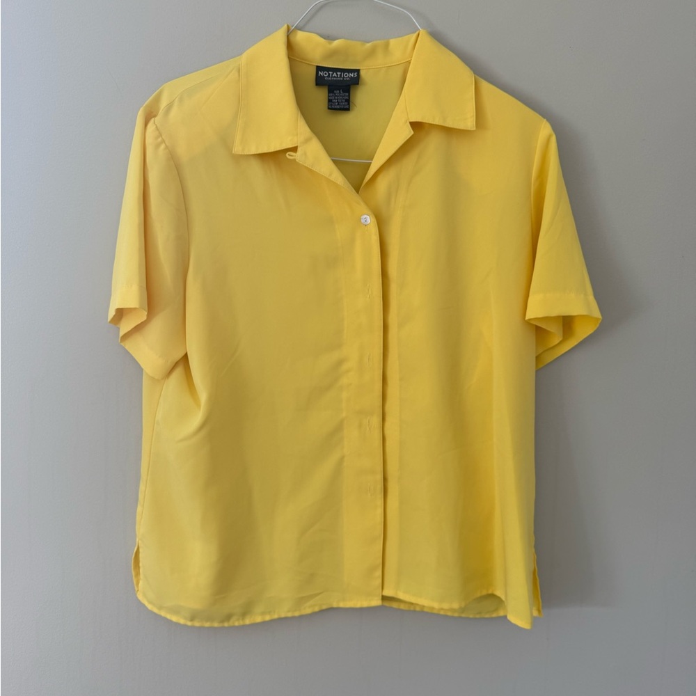 Notations Nostalgia Yellow Button Down Shirt - image 1
